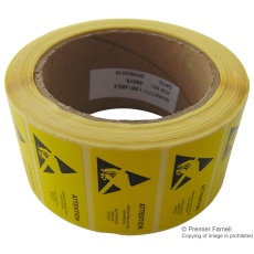 【055-0002】LABELS ESD WARNING YELLOW 50MM 66M