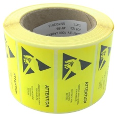 【055-0003】LABELS ESD CAUTION YELLOW 75X38MM
