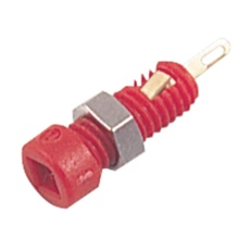 【23.0050-22】SOCKET 10A 2MM PANEL RED PK10