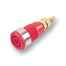 【23.3020-22】BANANA SOCKET 32A 4MM PANEL RED PK5