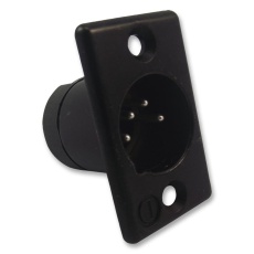 【711-0400】PLUG XLR PANEL BLACK 4POLE