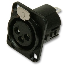 【718-0300】SOCKET XLR PANEL BLACK 3POLE