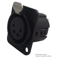 【718-0400】SOCKET XLR PANEL BLACK 4POLE