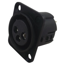 【718-0301】SOCKET XLR PANEL BLACK 3POLE