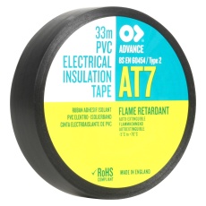 【AT7 BLACK 33M X 19MM】TAPE ELEC INSUL PVC AT7 19MMX33M