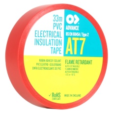 【AT7 RED 33M X 19MM】TAPE ELEC INSUL PVC AT7 19MMX33M