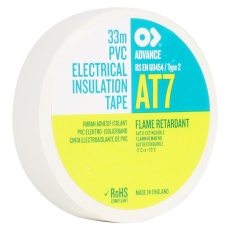 【AT7 WHITE 33M X 19MM】TAPE ELEC INSUL PVC AT7 19MMX33M