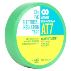 【AT7 GREEN 33M X 19MM】TAPE ELEC INSUL PVC AT7 19MMX33M