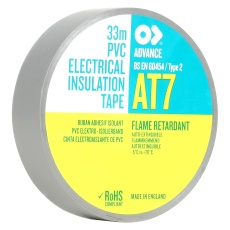 【AT7 GREY 33M X 19MM】TAPE ELEC INSUL PVC AT7 19MMX33M