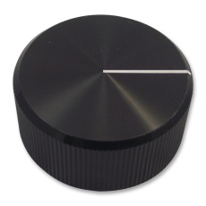 【KB00008】KNOB AL 30MM BLACK 6.4MM SHAFT