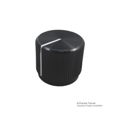 【KB00020】KNOB AL 19MM BLACK 6.4MM SHAFT