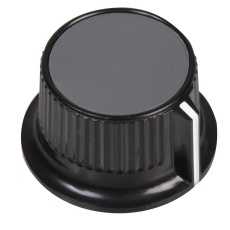 【CP-LB21-5-6D】KNOB 21MM BLACK CAP 6MM SHAFT