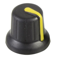 【CR-BA-2C6-180D】KNOB 15.7MM BLACK YELLOW LINE