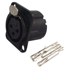 【NC3FD-LX-HA-BAG】XLR SOCKET FEMALE 3-POLE CRIMP BLACK