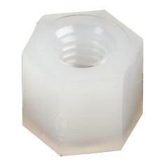 【D01487】HEX THREADED SPACER NYLON66 NATURAL