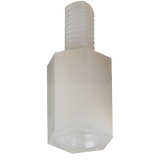 【D01495】HEX THREADED SPACER NYLON66 NATURAL