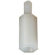 【D01497】HEX THREADED SPACER NYLON66 NATURAL