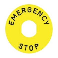 【ZBY9330T】LEGEND PLT YELLOW EMERG.STOP 60MM