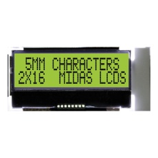 【MCCOG21605B6W-SPTLYI】LCD COG 2X16 STN Y/GRN B/L I2C