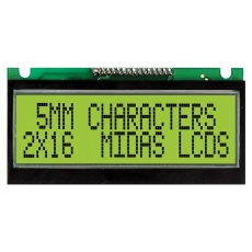【MC21605F6WE-SPTLY】LCD 2X16 STN YLW/GREEN B/L 5MM