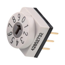 【428521320810】SWITCH ROTARY 10X10 10 POS GREY