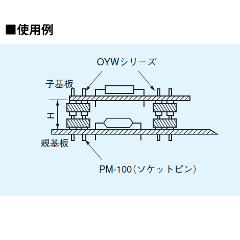抜き差し型二段重ね用 2列タイプ OYWシリーズ H=8.18mm(10本入)【OYW-002-32PW】