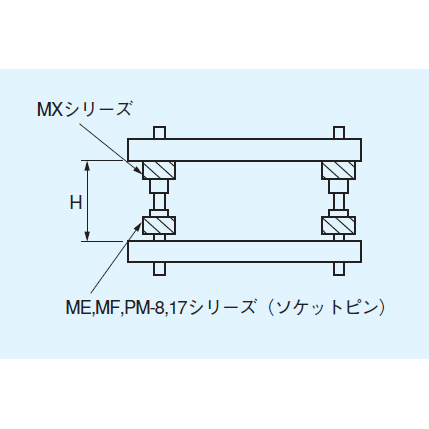 超小型二段重ね用端子 1.27mmピッチ L=4.9mm(10本入)【MX-1-3-40P】