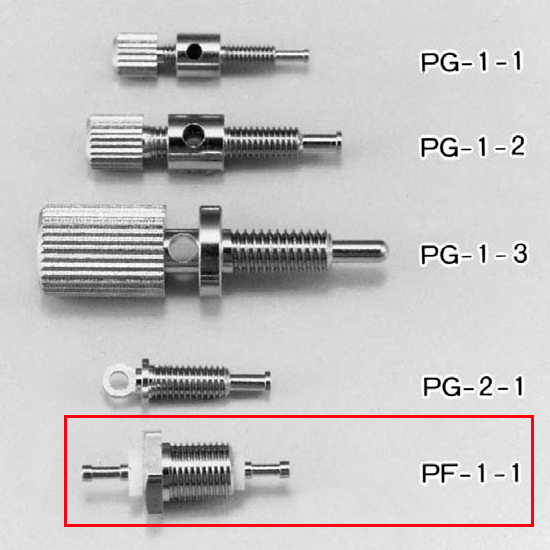 超小型パネルチェック用端子 テフロンタイプ(可能板厚0.5～3mm)(10個入)【PF-1-1】