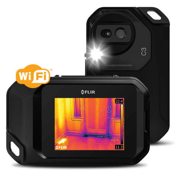 Wi-Fi機能付き赤外線サーモグラフィカメラFLIR C3