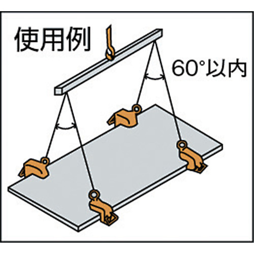 横吊クランプ(ロックハンドル式)ワイドタイプ【HLC1WH】