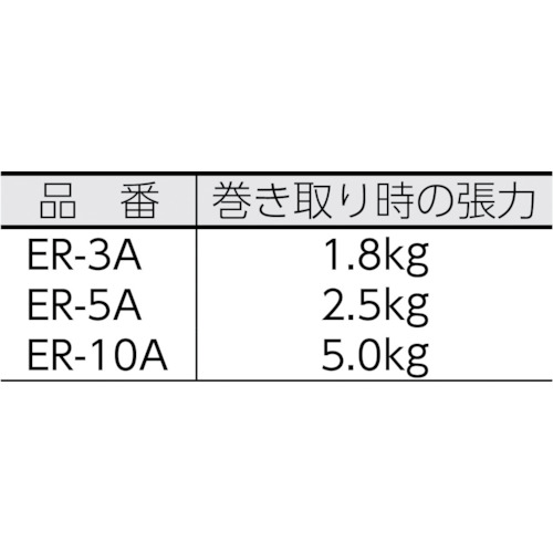 トルクリール ラチェット機構付 ER-3A 3m【ER-3A】