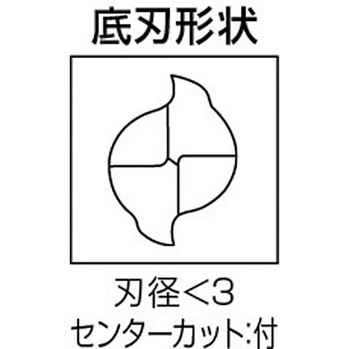 2枚刃汎用エンドミルロング2.0mm【2LSD0200】