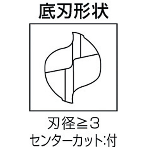 2枚刃汎用エンドミル(Mタイプ)【2MSD2500】