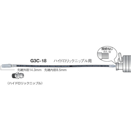 グリスガン用ホース 466mm【G3C-18】