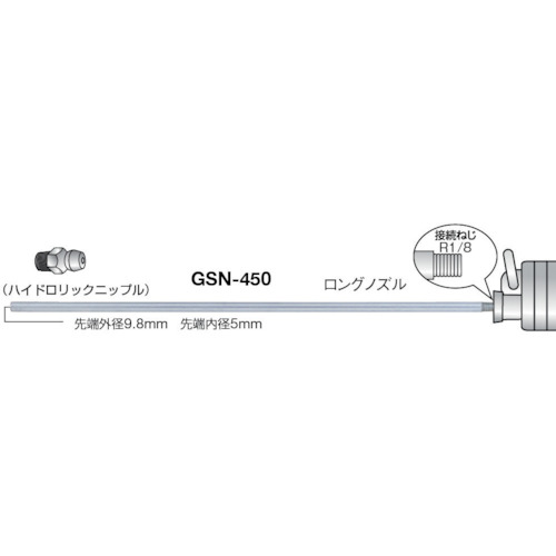 ストレートロングノズル 450mm【GSN-450】
