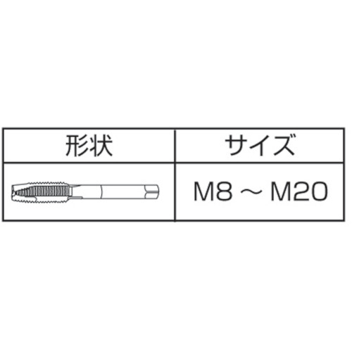 深穴用ショートポイントタップ【S-PO-M20X2.5】