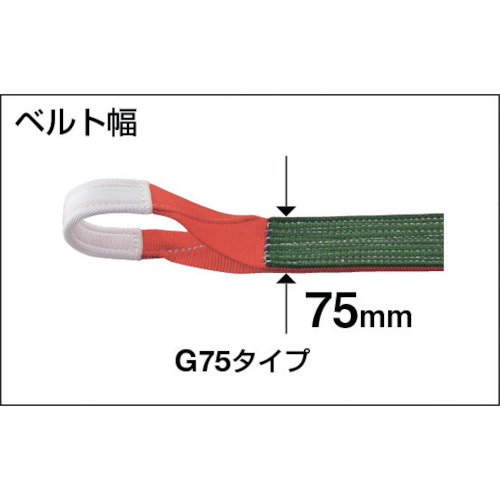 ベルトスリング JIS3等級 両端アイ形 75mmX6.0m【G75-60】