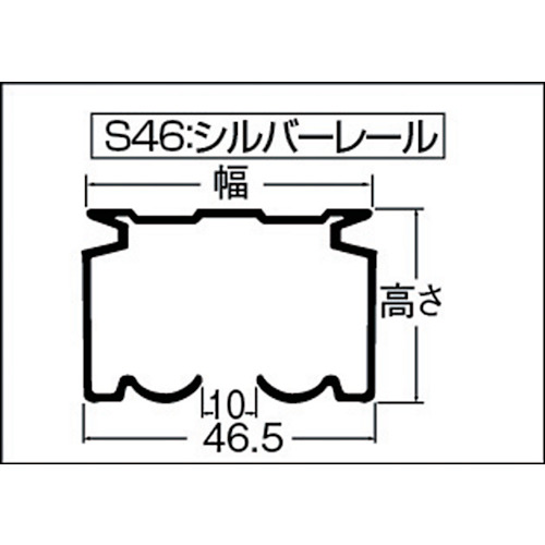 大型シルバーレール3m(001379097)【S46-3000】