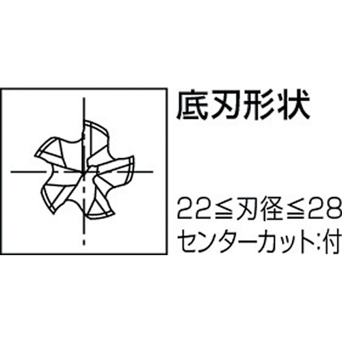 ハイスエンドミル TINラフィング ファインピッチ 22 88522【EX-TIN-RESF-22】