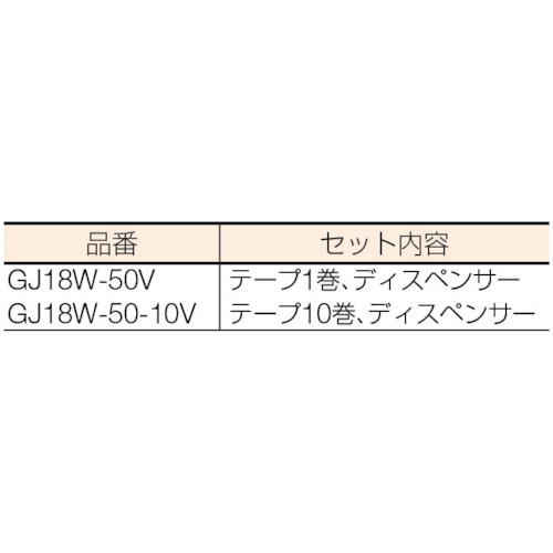 ふしぎテープ 幅18mmX長さ50m 10巻入【GJ18W-50-10V】