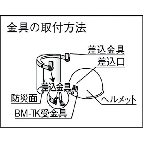 ヘルメット取付型防災面専用取付金具 (1S(袋)=2個入)【BM-TK】