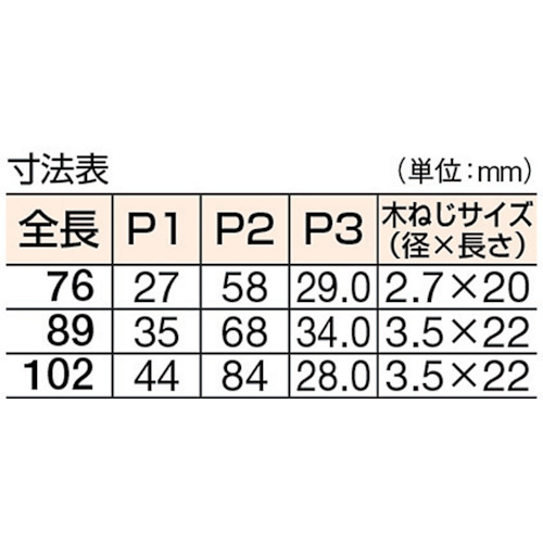 ステンレス製中厚蝶番 ナイロンリング入 全長89mm (4個入)【ST-999NR-89HL】