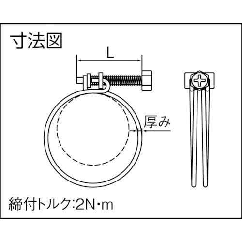 ネジ式ワイヤバンド 締付径52〜58mm (10個入)【TWB-58】