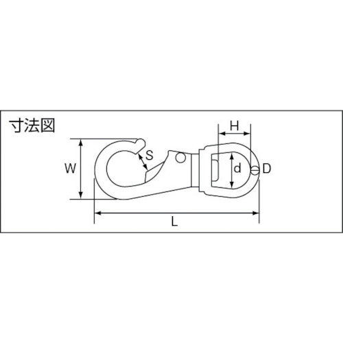 スイベルスナップ ステンレス製 線径Φ5X開口9mm 2個入【TSS-1】