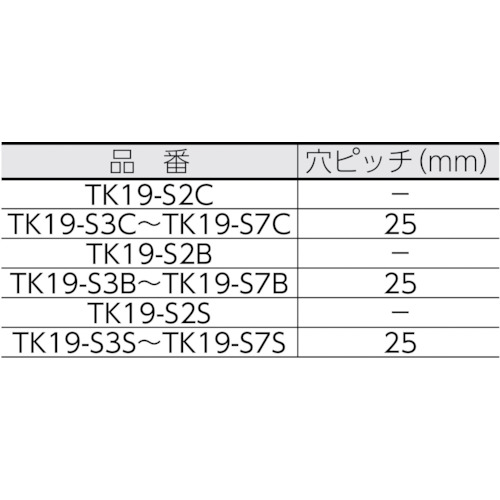 ジョイント金具19型S クロム 長さ100 穴数3【TK19-S3C】