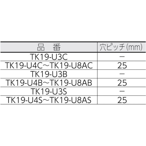ジョイント金具19型U クロム 寸法27X27 穴数3【TK19-U3C】