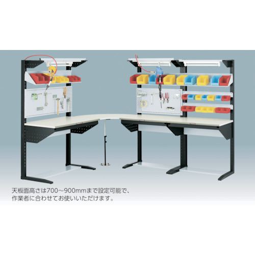 ライン作業台 片面 パネル・棚板型 W900【ULRT-900B】