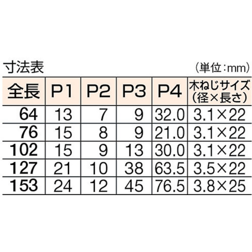 スチール製自由蝶番 両開 全長76mm 耐荷重10kg以下 2個入【THN-100-76】