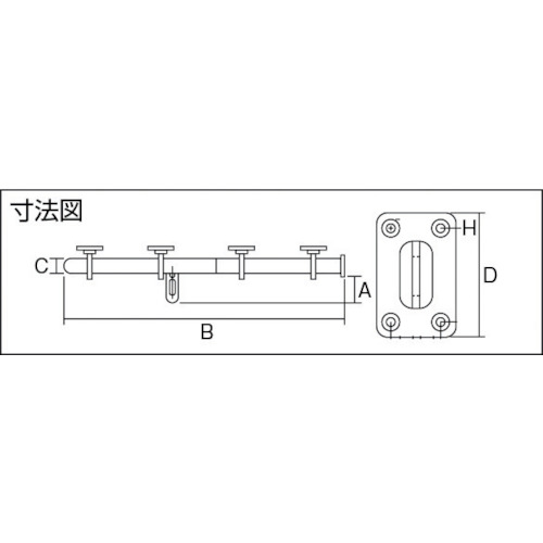 丸棒貫抜 木扉用・ステンレス製 600mm【TKB-600S】