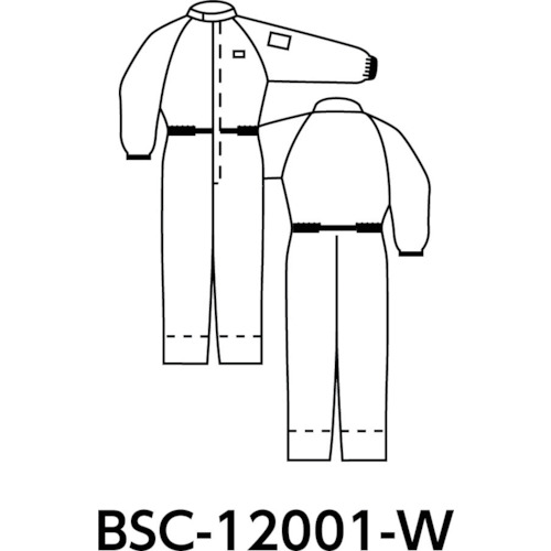 カバーオール-白-S【BSC-12001-W-S】